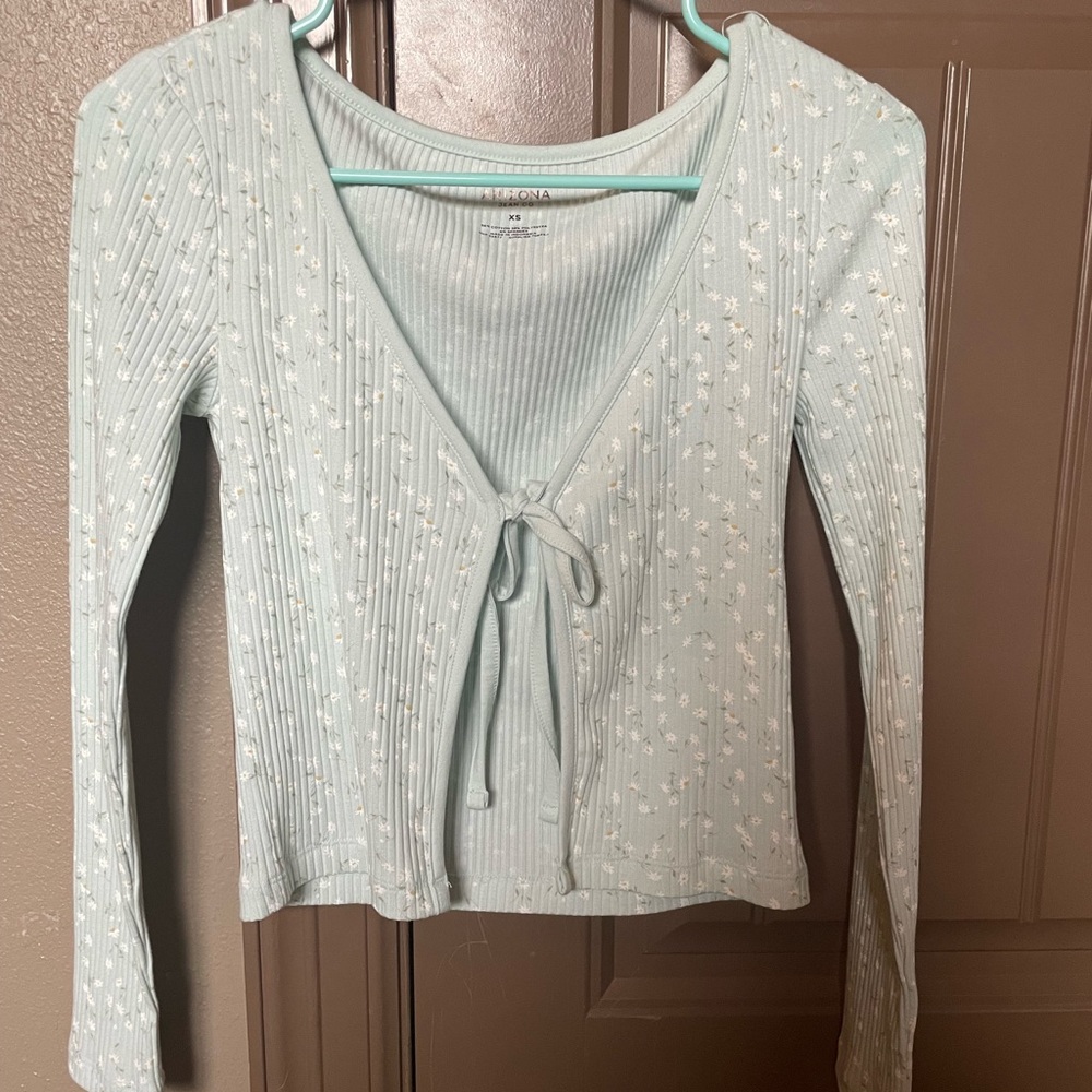 Pastel green floral top